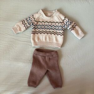 Little Planet by Carters Organic Cozy Knit Sweater and Pants Set